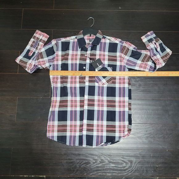 NWT Living Concepts Shirt Mens L Plaid Long Sleeve Button Up Academia Sh… - Picture 4 of 11